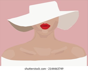 Vector Girl With White Head Cap