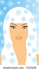 Vector de invierno con copos de nieve