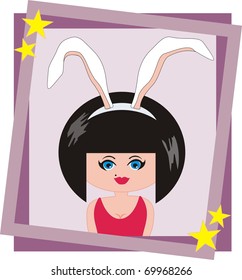Vector girl-bunny