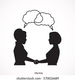 Vector girls friend consolation.  Icon Isolated on White Background. 