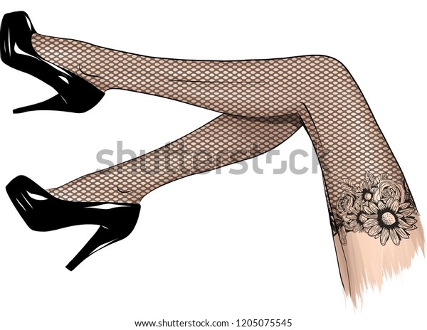 Vector Girls High Heels Fashion Illustration Stock Vector Royalty