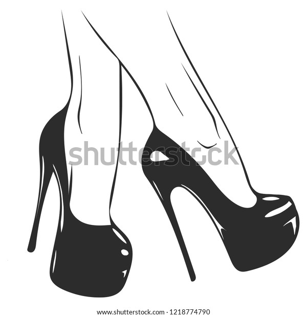 Vector Girls High Heels Fashion Illustration Stock Vector Royalty Free