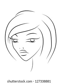 Vector girls portrait