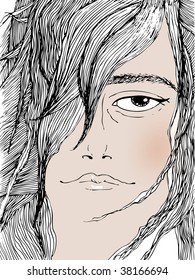 vector girl's portrait