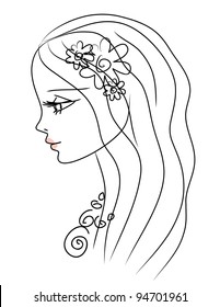 Vector girl's portrait