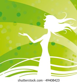 Vector girl's silhouette