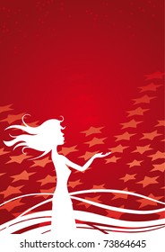 Vector girl's silhouette