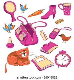 vector girls things