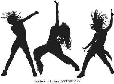 Vector Girls Zumba Dancing Art