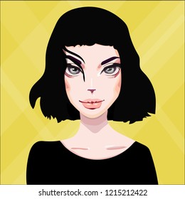 Vector Girl,Women Expression Set
