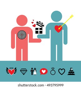 vector give a present for wedding icon