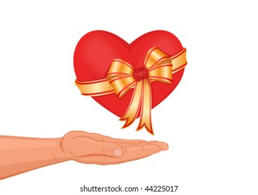 Vector I give you my heart - Valentine symbol. EPS AI8.
