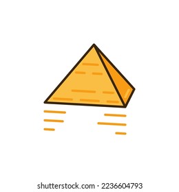 Vector Giza Pyramid concept yellow creative icon or logo element