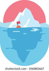 Vector Glacier Illustration Underwater Sunset