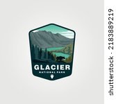 vector of glacier national park vector patch logo design
