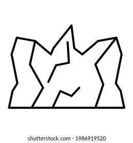 Vector Glacier Outline Icon Design
