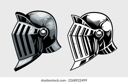 vector of Gladiator Warrior helmet set