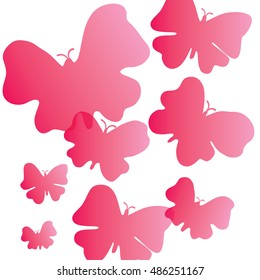 Vector glamor butterflies background