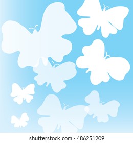 Vector glamor butterflies background