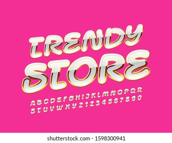 Vector Logo Pink Shop Cute 3d Stock Vector (Royalty Free) 1411061105