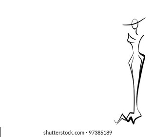 vector glamorous woman