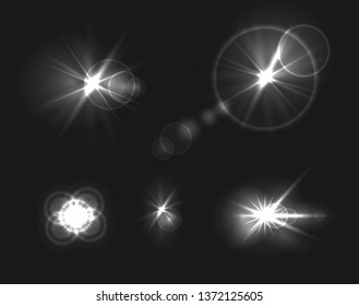 Vector Glare on Dark Background, Underwater Shine, Monochrome Design Elements Template.