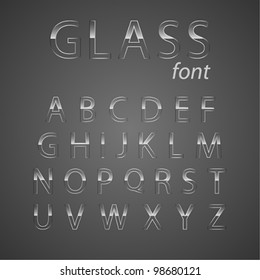 Vector Glass Alphabet.