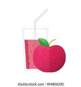 Vector glass of  apple juice 