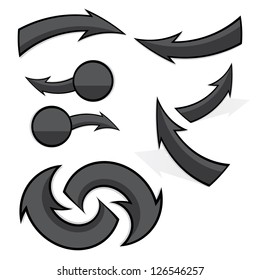 vector glass arrows. black glossy arrows icon set. collection of arrows for design.
