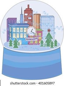 Vector glass ball with snow