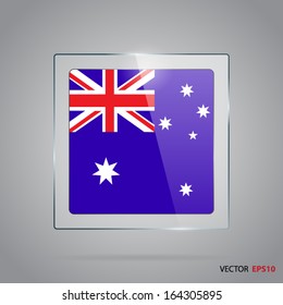 Vector glass banner with flag of Australia