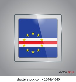 Vector glass banner with flag of cape verde
