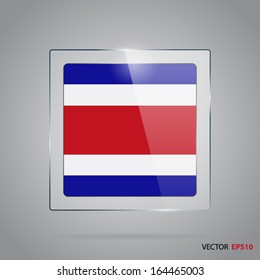 Vector glass banner with flag of Costa Rica
