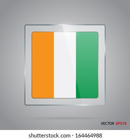 Vector glass banner with flag of Cote d'Ivoire