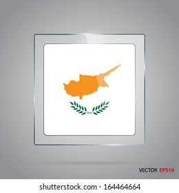 Vector glass banner with flag of Cyprus 