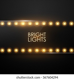 Vector glass banner with shining lights