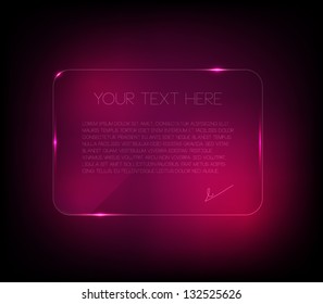 Vector glass banner template with shiny lights, clean and modern design for infographics, business or presentations