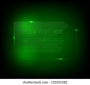 Vector glass banner template with shiny lights, clean and modern design for infographics, business or presentations