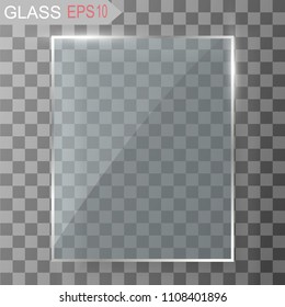 Vector glass banners on transparent background