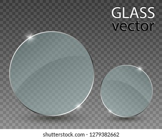 Vector glass banners on transparent background.Empty transparent glass frame. Clean vector background.