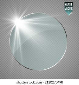 Vector glass banners on transparent background.Empty transparent glass frame. Clean vector background.	