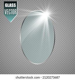 Vector glass banners on transparent background.Empty transparent glass frame. Clean vector background.	