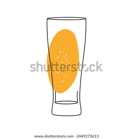 vector glass of beer with froth on white background