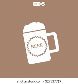 vector glass of beer icon