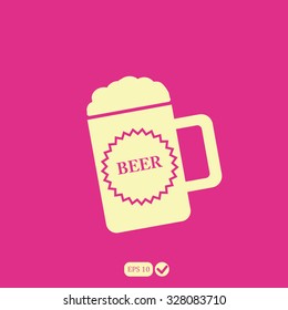 vector glass of beer icon