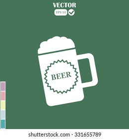 vector glass of beer icon