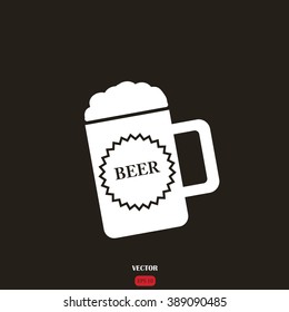 vector glass of beer icon
