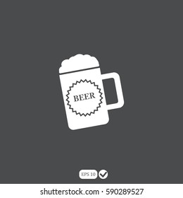 vector glass of beer icon