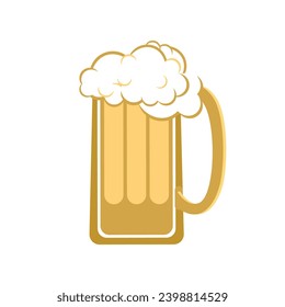 Vector glass of beer vector illustration.