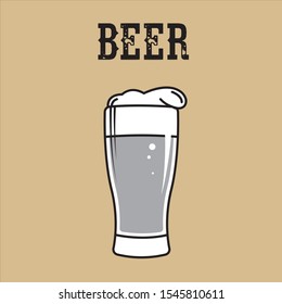 vector glass of beer on a background